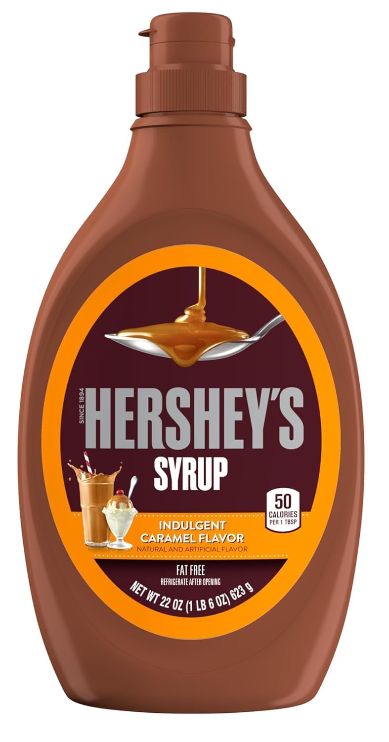 Hershey Dessert Syrup Variety Pack, 3 Tasty Flavors Chocolate 24 oz, Strawberry 22 oz and Caramel 22 oz, Delicious Toppings for Any Dessert