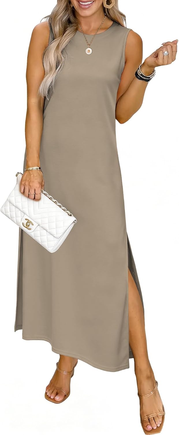 RUMIA Women's Maxi Dresses Casual Summer Elegant Side Slit Dress with Pockets (S-XXL) - Image 2