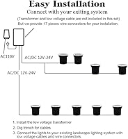 Vista 7 de Luces de pozo de iluminación de paisaje, bajo voltaje al aire libre en tierra, 5 W 12 V-24 V, impermeable, luz blanca cálida de 3000 K para jardín