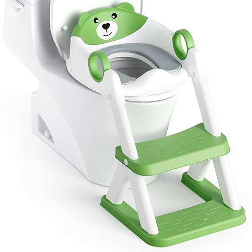 Asiento de entrenamiento para ir al baño, asiento de inodoro mejorado para niños y niñas, inodoro de entrenamiento para ir al baño 2 en 1 para