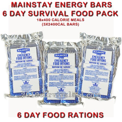 Mainstay Emergency Food Rations 2400 Calorie Bars, Enriched with Vitamins & Minerals