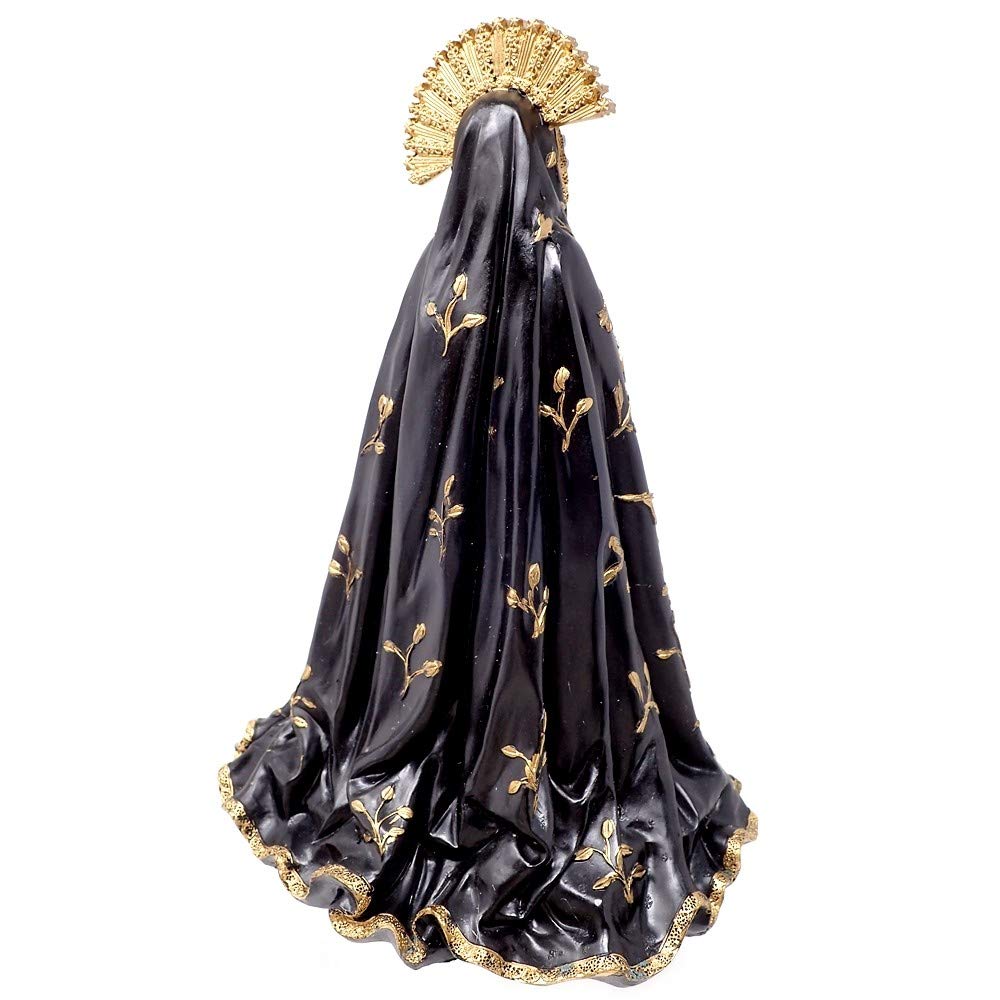 Figura Virgen Dolorosa Adorno 25Cm. Resina Peana Decoración