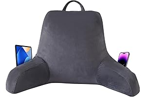 Plush Reading & Sitting Memory Foam Bed Pillow with Arms