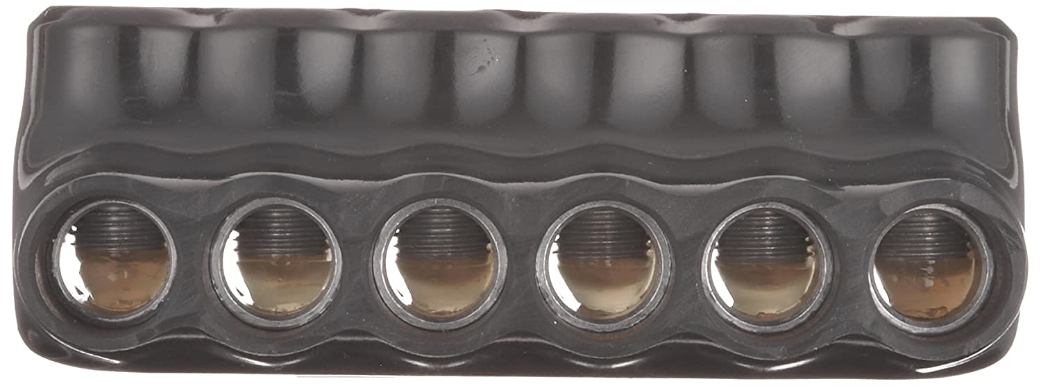 Morris Products 97646 Black Insulated Multi-Cable Connector - Dual Entry 6 Ports 250-6 Wire Range, 2-Pack