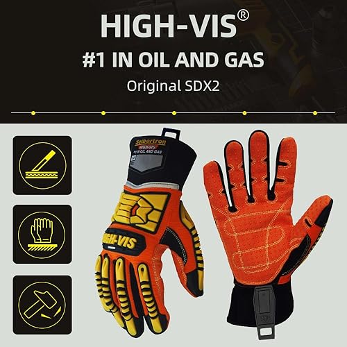 Vista 40 de Seibertron High-VIS SDXW - Guantes de trabajo de seguridad impermeables para condiciones de clima frío y petróleo S