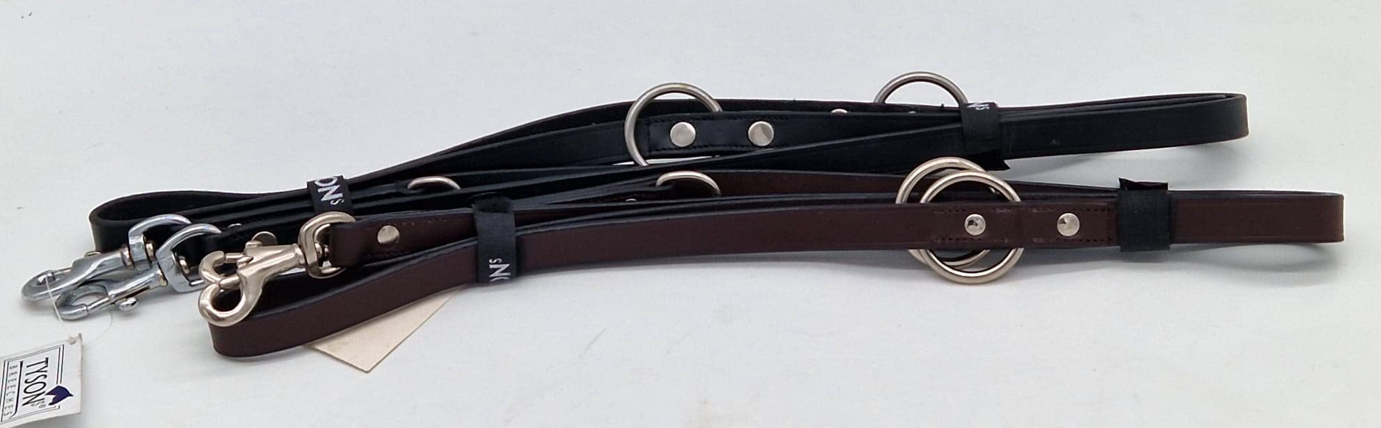 Aces Equine Trainingsleine Für Hunde – Leder, 203 Cm, 1,27 Cm Breit, Verchromtes Messing, Schwarz/braun