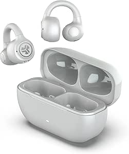 JLab Flex Open Earbuds, Clip-on Cuff Design, Wireless Open-Ear Audio Freedom Effortless Fit, Safe Listening, Bluetooth Multipoint, Customize with The App, Cloud White asin的图片