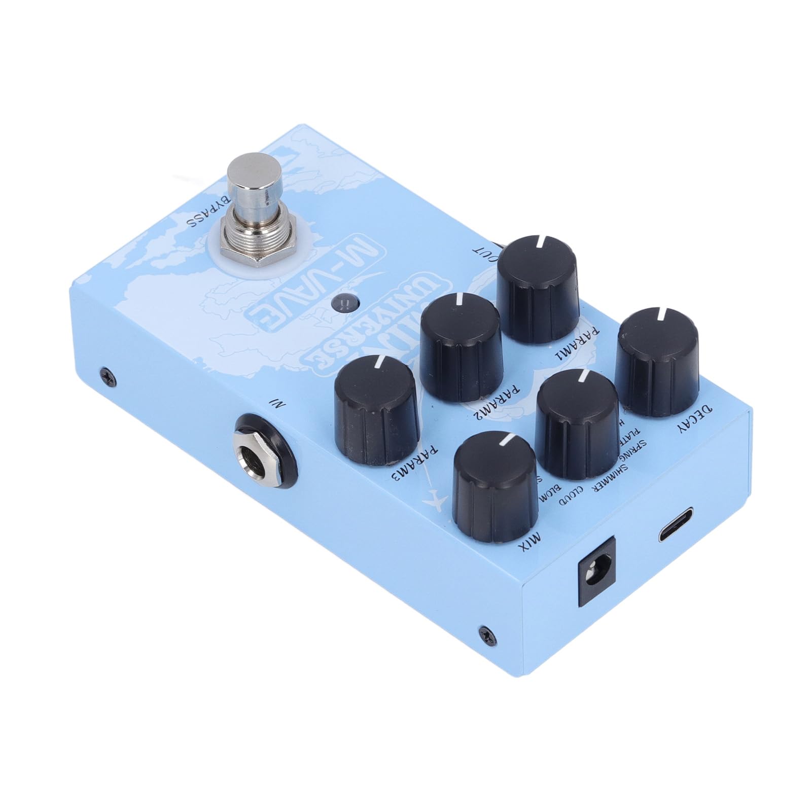 Naroote Pedal de Efecto de Reverberación de Modelado Digital con 9 Tipos de Reverberación para Creación e Interpretación de Música, Adecuado para Entusiastas de la Guitarra Metal 4.41x2.68x1.57in
