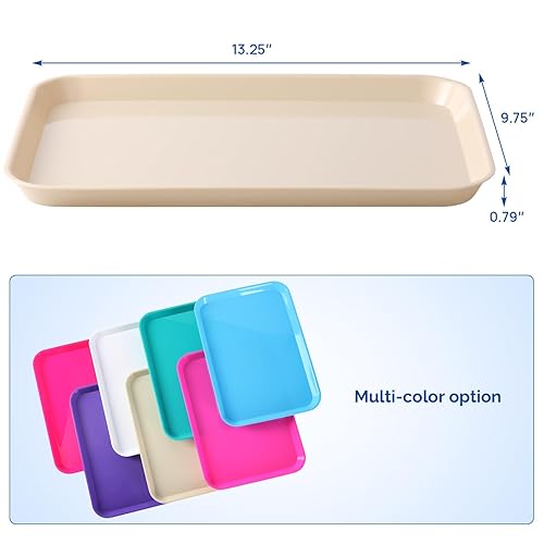 Miniatura 133 de JMU Bandejas dentales autoclavables, bandejas de plástico dentales para instrumento blanco, 13.25" X 9.75", tamaño B