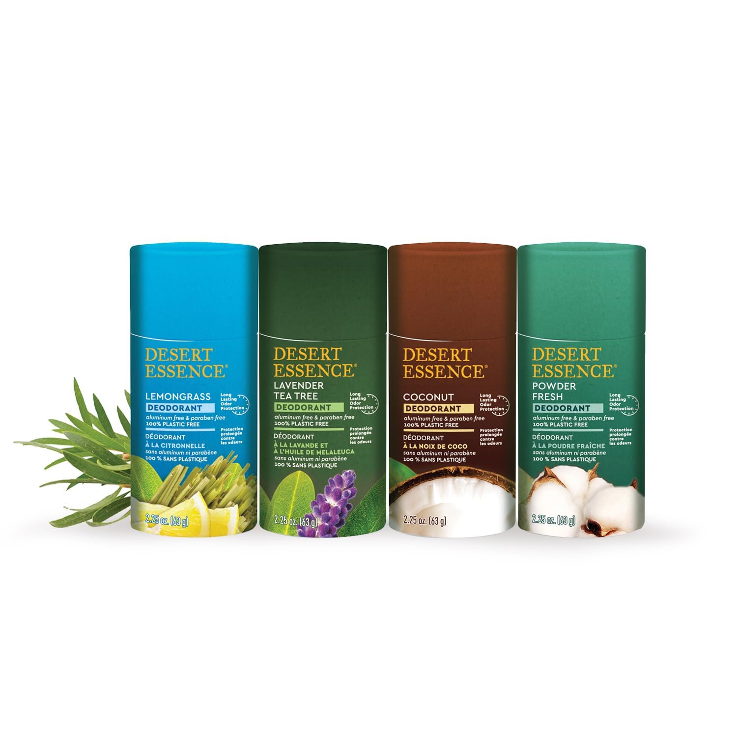 Desert Essence - Dezodorant w proszku o świeżym zapachu - 63 g - Zestaw 3 sztuk