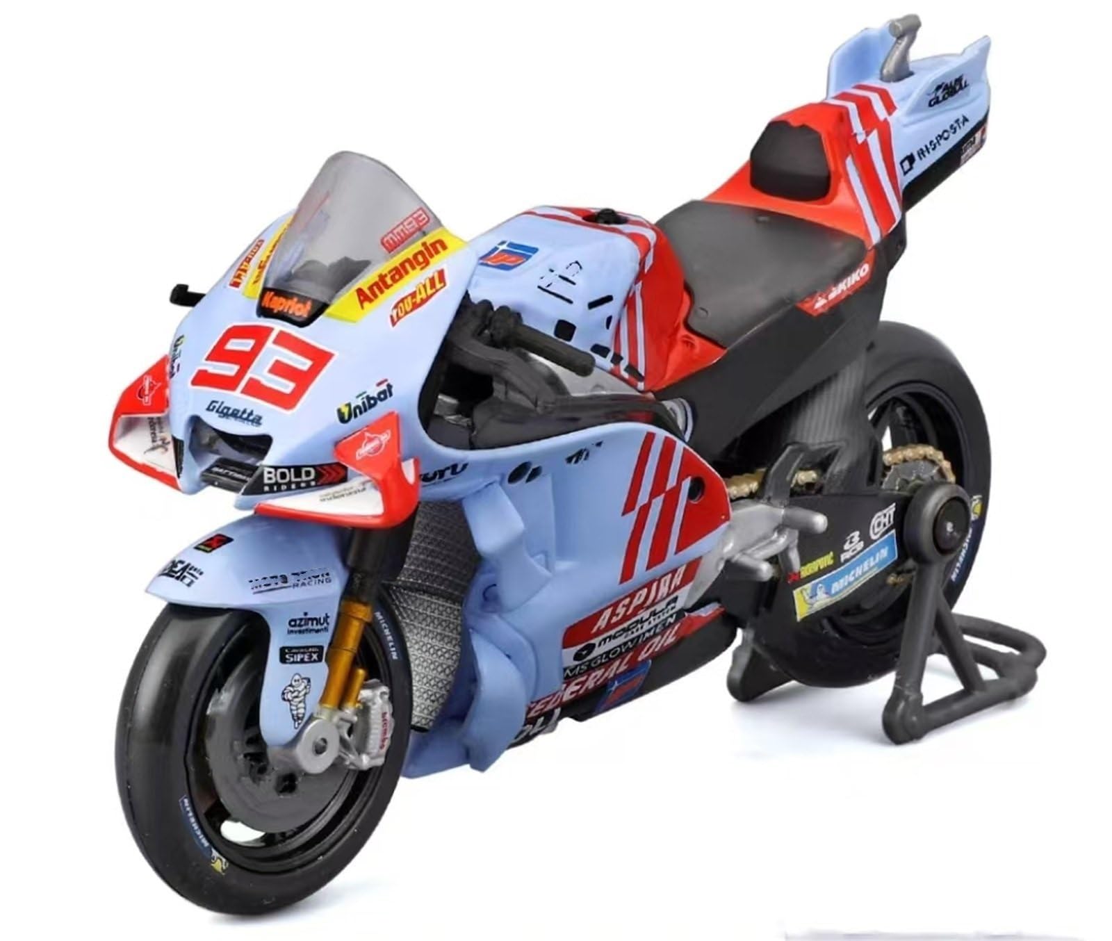 Per Ducati 2024 Gresini Racing Team Mark Marquez, N. 93, N. 73, Modello Da Corsa Motociclistica Collezione Di Ornamenti For Auto Simulati Regalo Souvenir(No. 93)