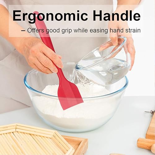 Miniatura 6 de Espátulas de goma de silicona resistentes al calor con núcleo de acero inoxidable para cocinar, hornear, antiadherentes, espátulas de cocina,