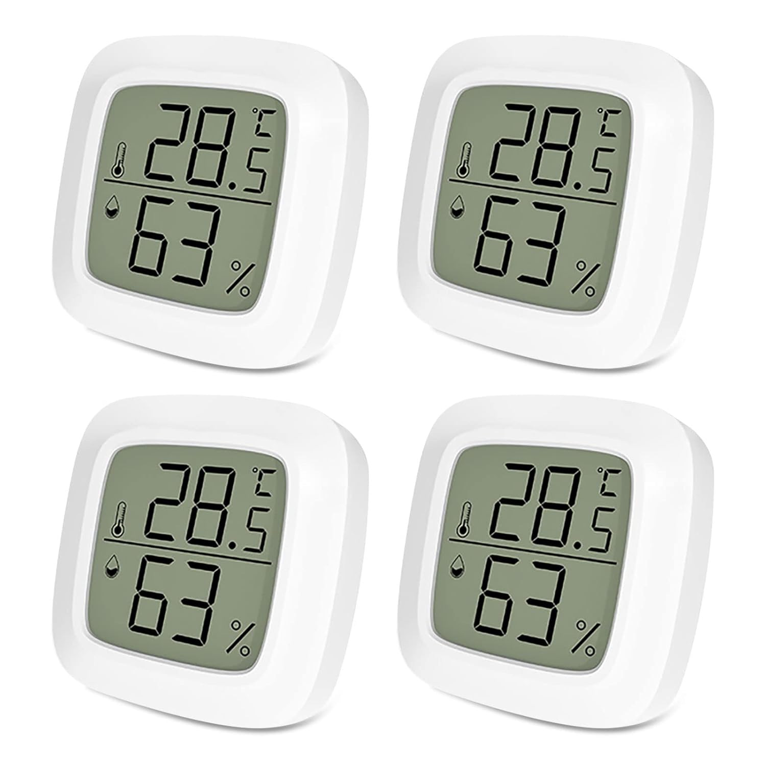ARCELI - 4 termoigrometri digitali da interno, portatili, con indicatore di temperatura e umidità, controllo clima interno. - Immagine 1
