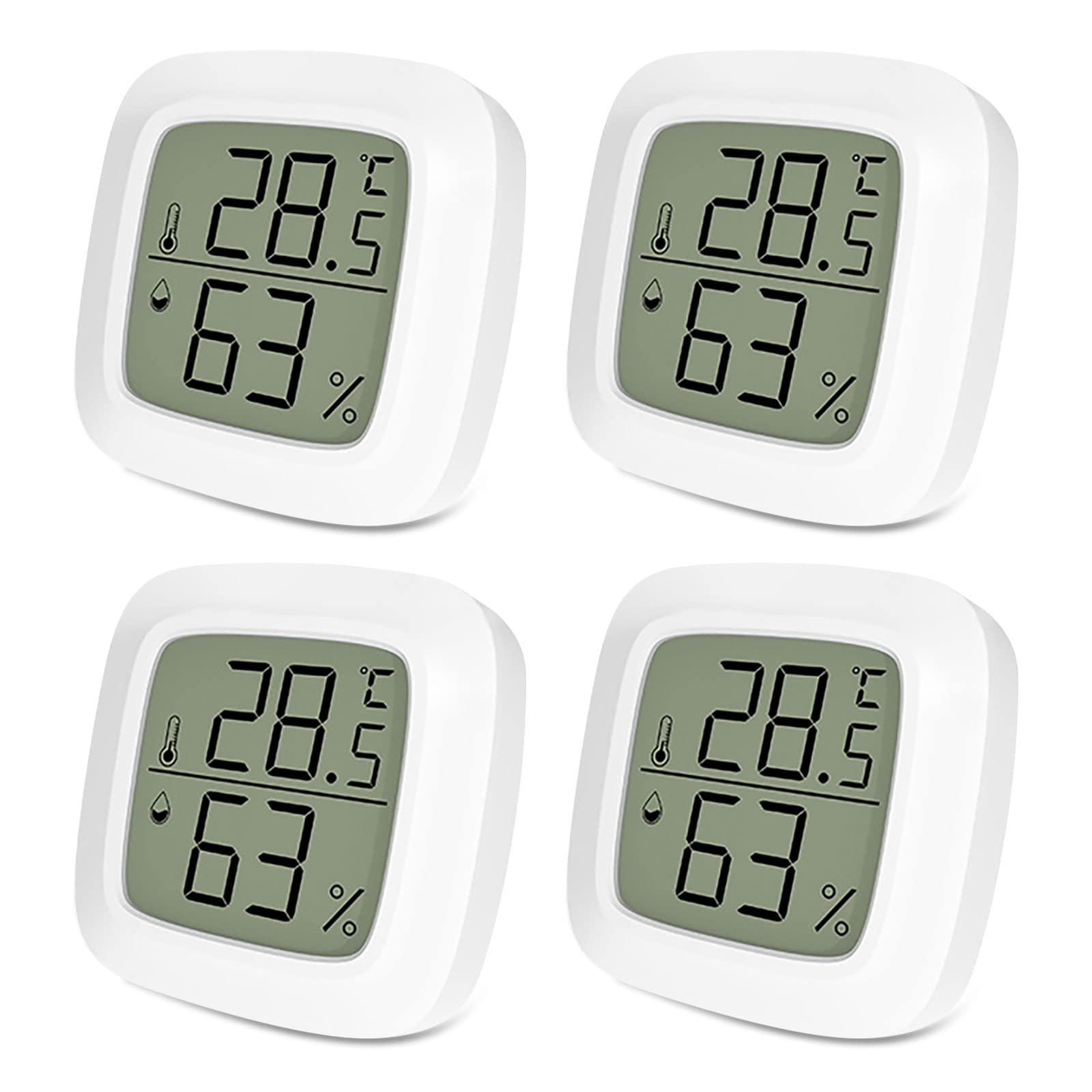 ARCELI - 4 termoigrometri digitali da interno, portatili, con indicatore di temperatura e umidità, controllo clima interno.