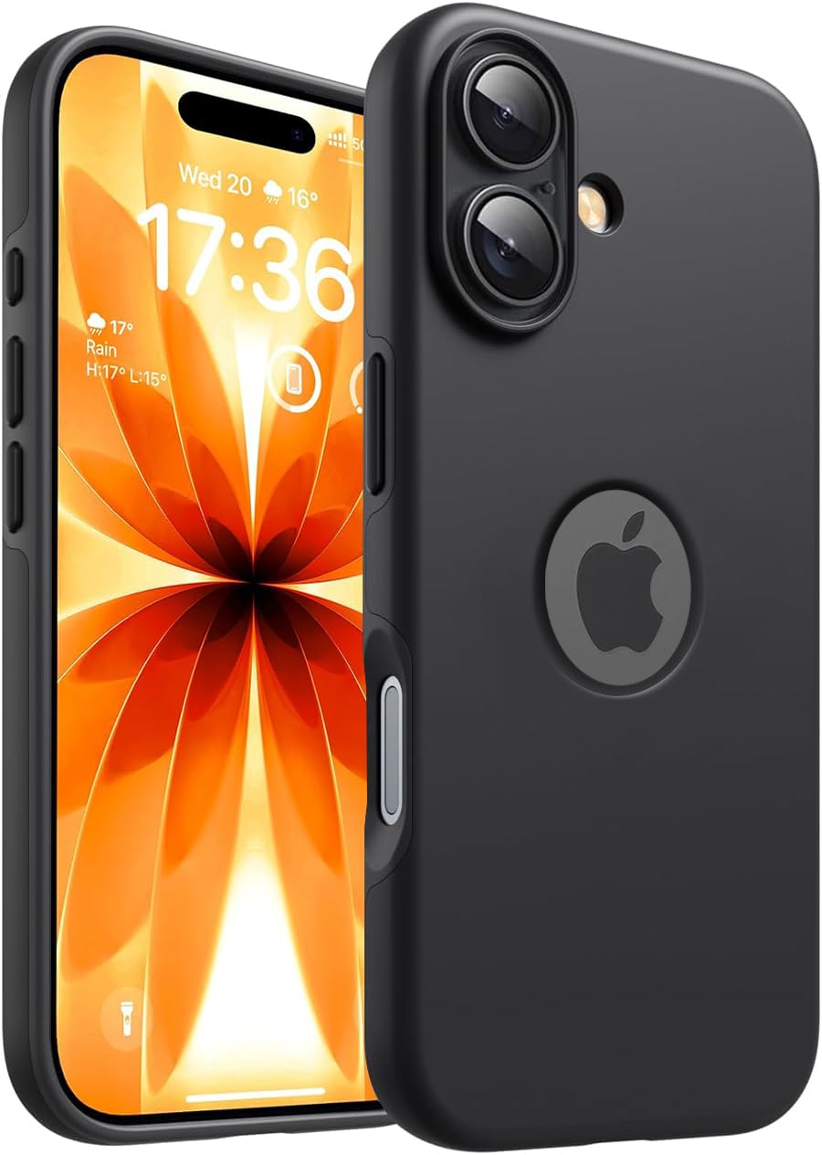 Elzzi Microfiber Logo Cut Cover Compatible for iPhone 17 Case Liquid Silicone Cases Full Body 4 Layer Protective Covers Shockproof Back Cover with High Raised Camera Lips (Black)-image-49