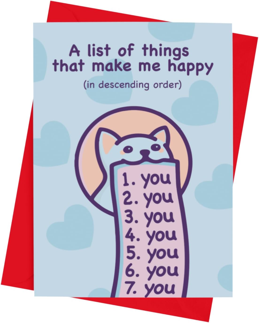 Quirky and Modern Greeting Card. Perfect for Valentines, Anniversary, Love, Missing You, Just Because - Funny and Stylish Design with Envelope (Only You)