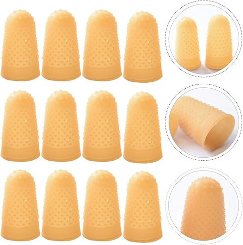 Miniatura 7 de 25pcs dedos de goma almohadillas antiestáticas puntas de dedo cubiertas de goma amarillo conteo efectivo dedo guardia clasificación tarea dedo