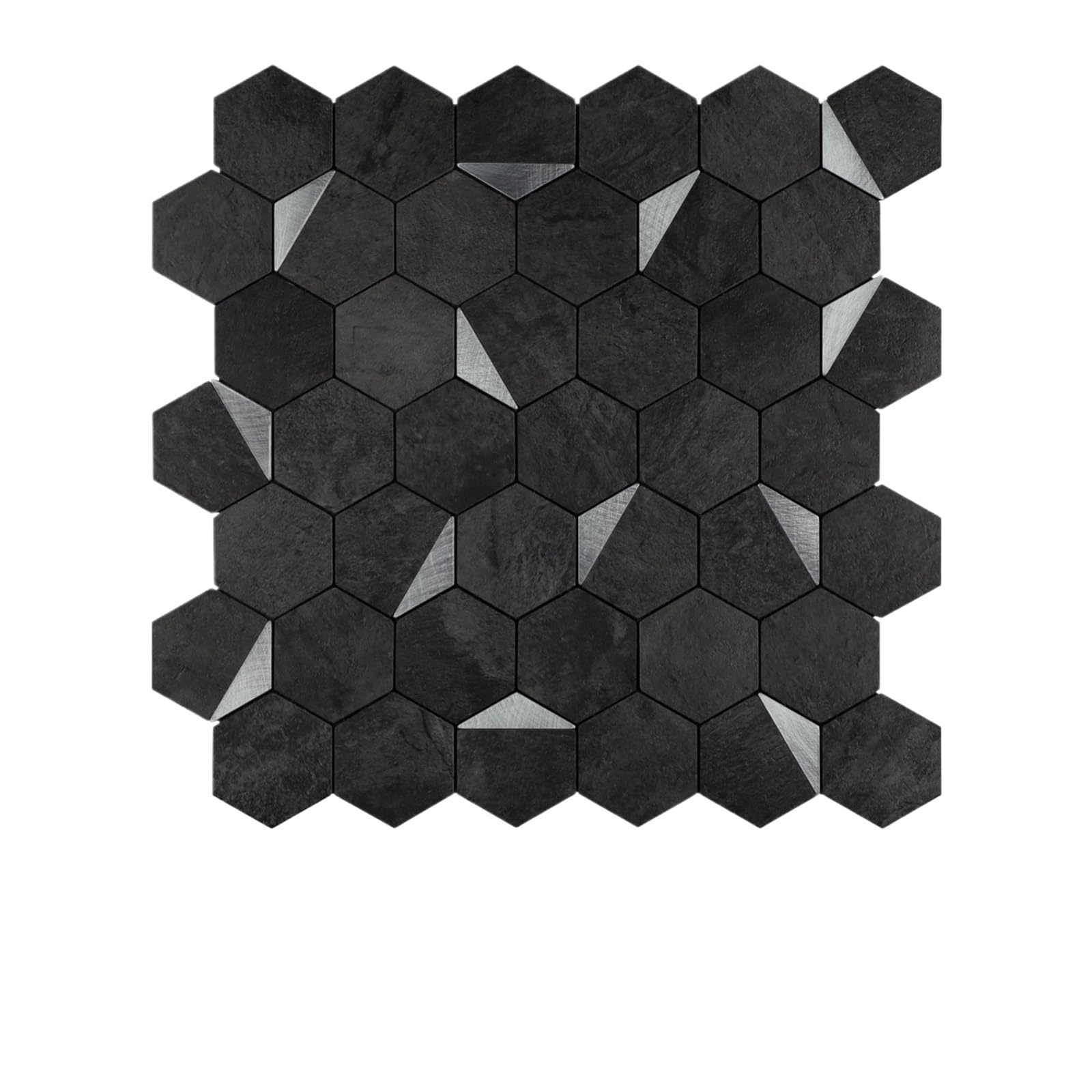 Metal splashback Metal Mosaic Hexagonal Imitation Marble Pattern PVC Aluminum Composite Panel Wall Sticker for Background(Color 8)
