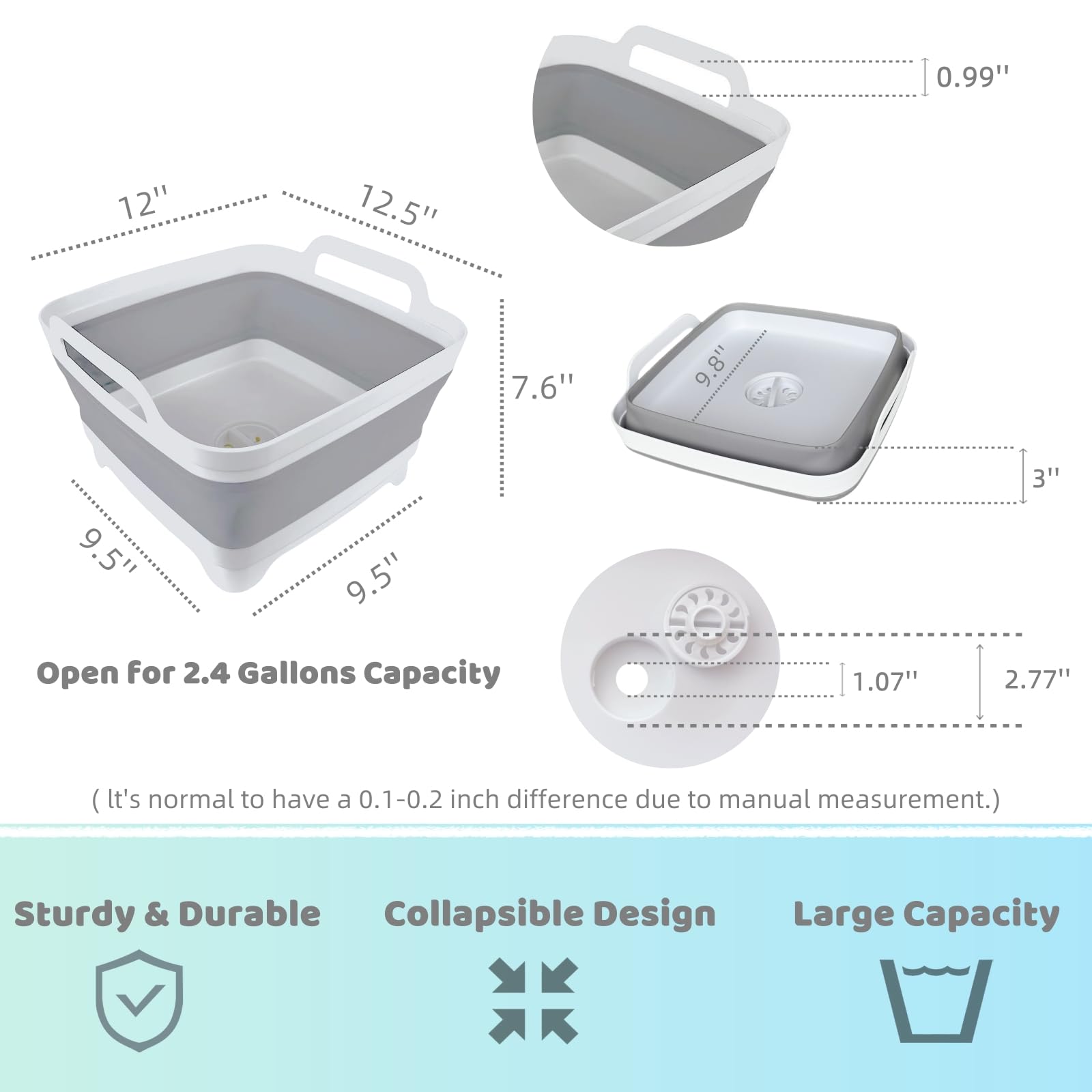 GIMWA Collapsible Wash Basin - Portable & Durable -2