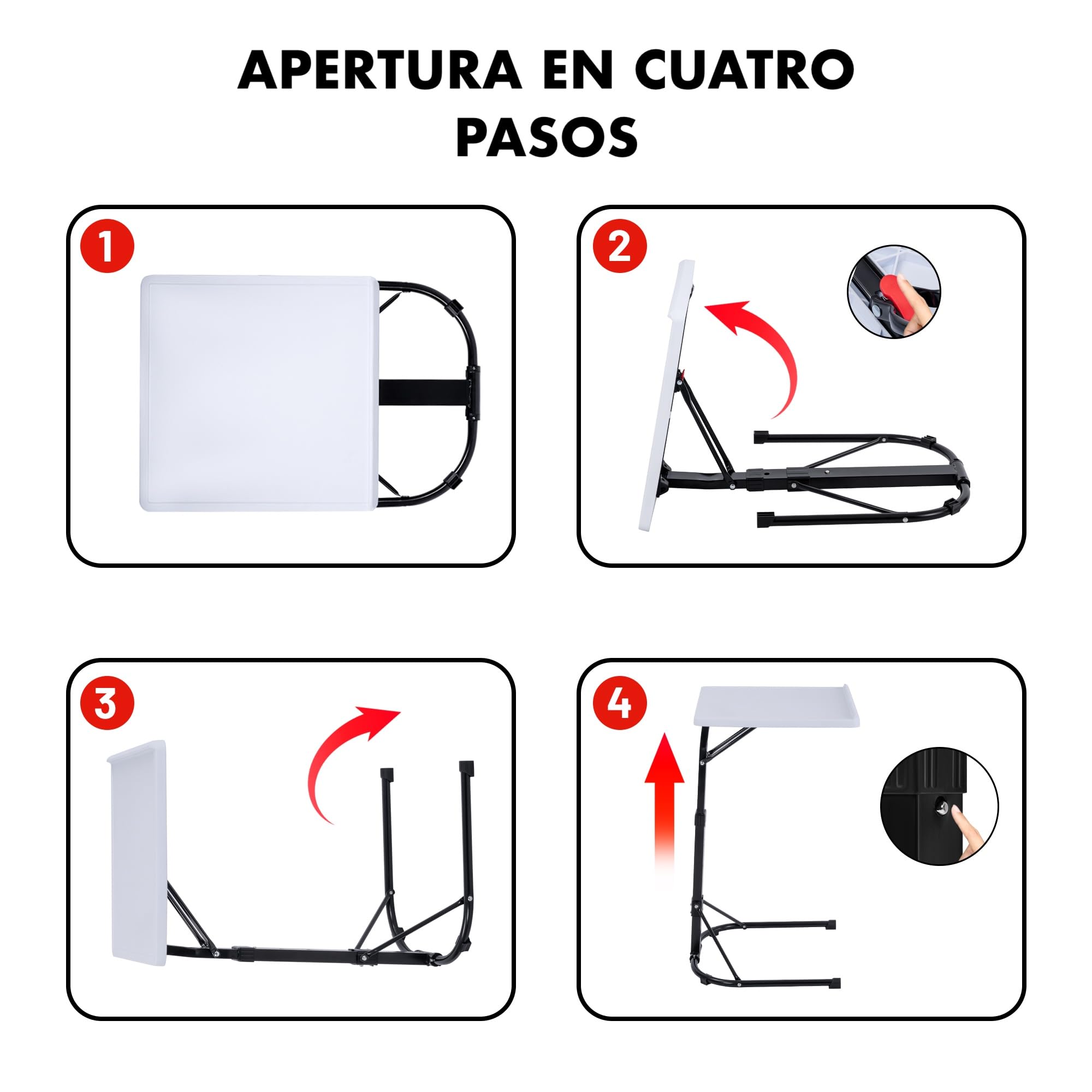 T-LOVENDO.ES Mesa Auxiliar Plegable con Altura Ajustable, Forma de C, con 3 Alturas (de 63,5 a 76 cm), 3 Ángulos Ajustables, para Ordenador Portátil, Lectura, Sofá, Sillón (Blanco)