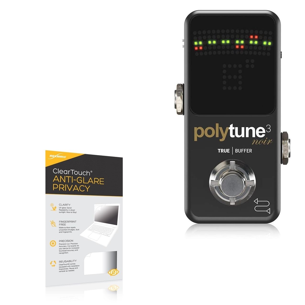 BoxWave Screen Protector Compatible with TC Electronic Polytune 3 Noir - ClearTouch Anti-Glare Privacy (2-Pack), Privacy Screen Protector Flexible Film Anti-Glare