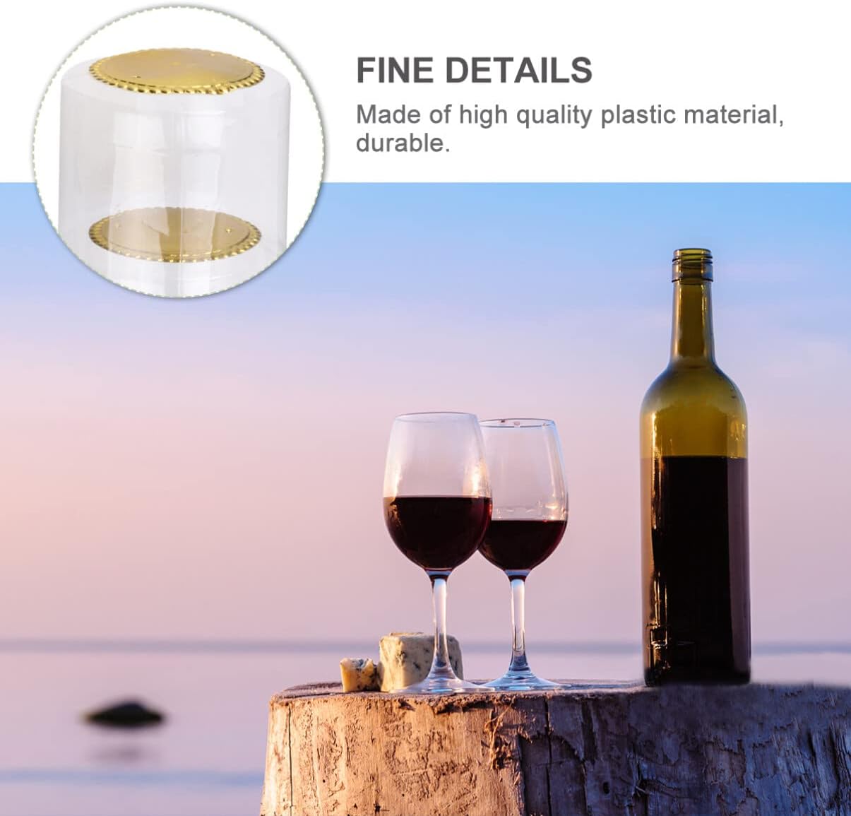 PVC Heat Shrink Capsules - Wine Bottle Sealer Kits,100 count, Wine Shrink Wrap Wine Bottle Shrink Caps Wine Bottle Tops for Wine Cellars and Home Use-Clear