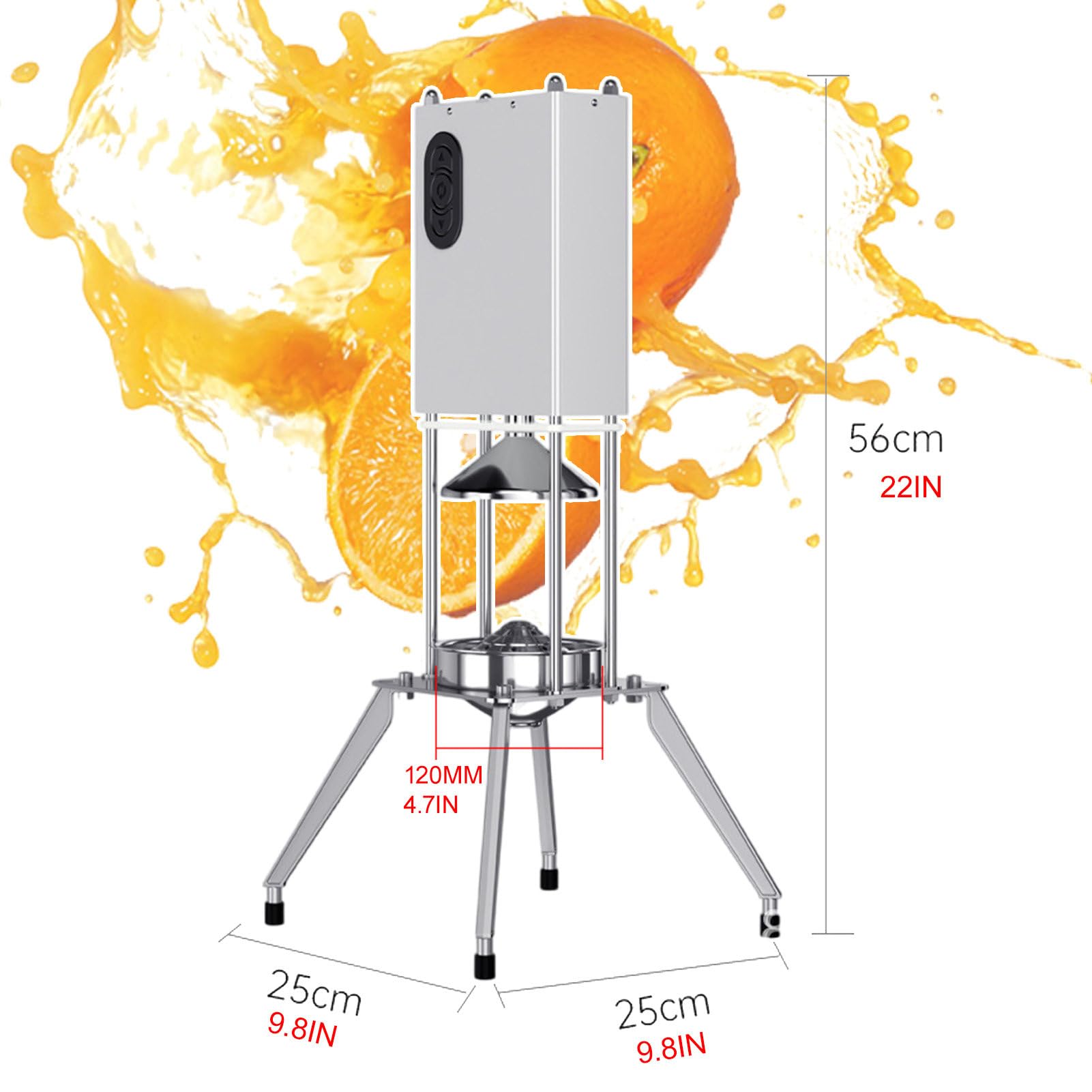 Exprimidor eléctrico comercial de cítricos, exprimidor profesional para uso doméstico y comercial, extrae sin esfuerzo jugo fresco de limones, naranjas, máquina exprimidora de acero inoxidable