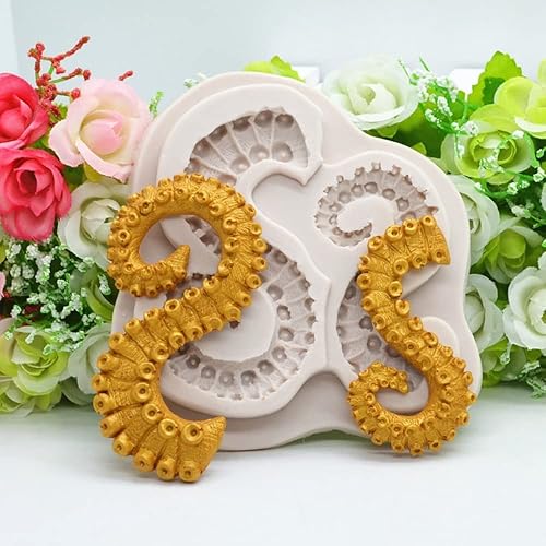 Tentacles Octopus Resin Silicone Mold Kitchen Baking Tool Cake Chocolate Lace Decoration Diy Design Pastry Dessert Fondant Mould