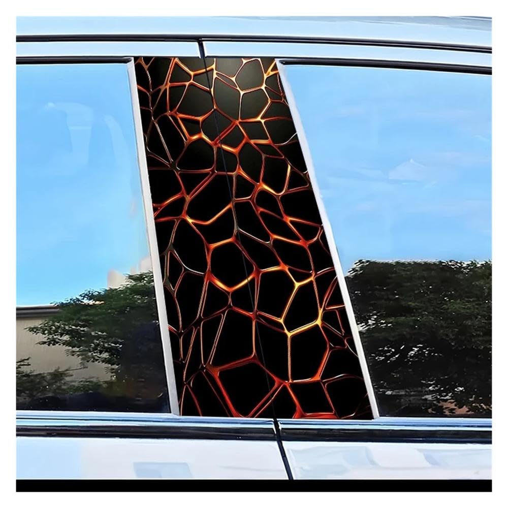 Dabhuoc One Color Car Parts 2Pcs Car Door Post Decals Geometric Mesh Scratch Protection