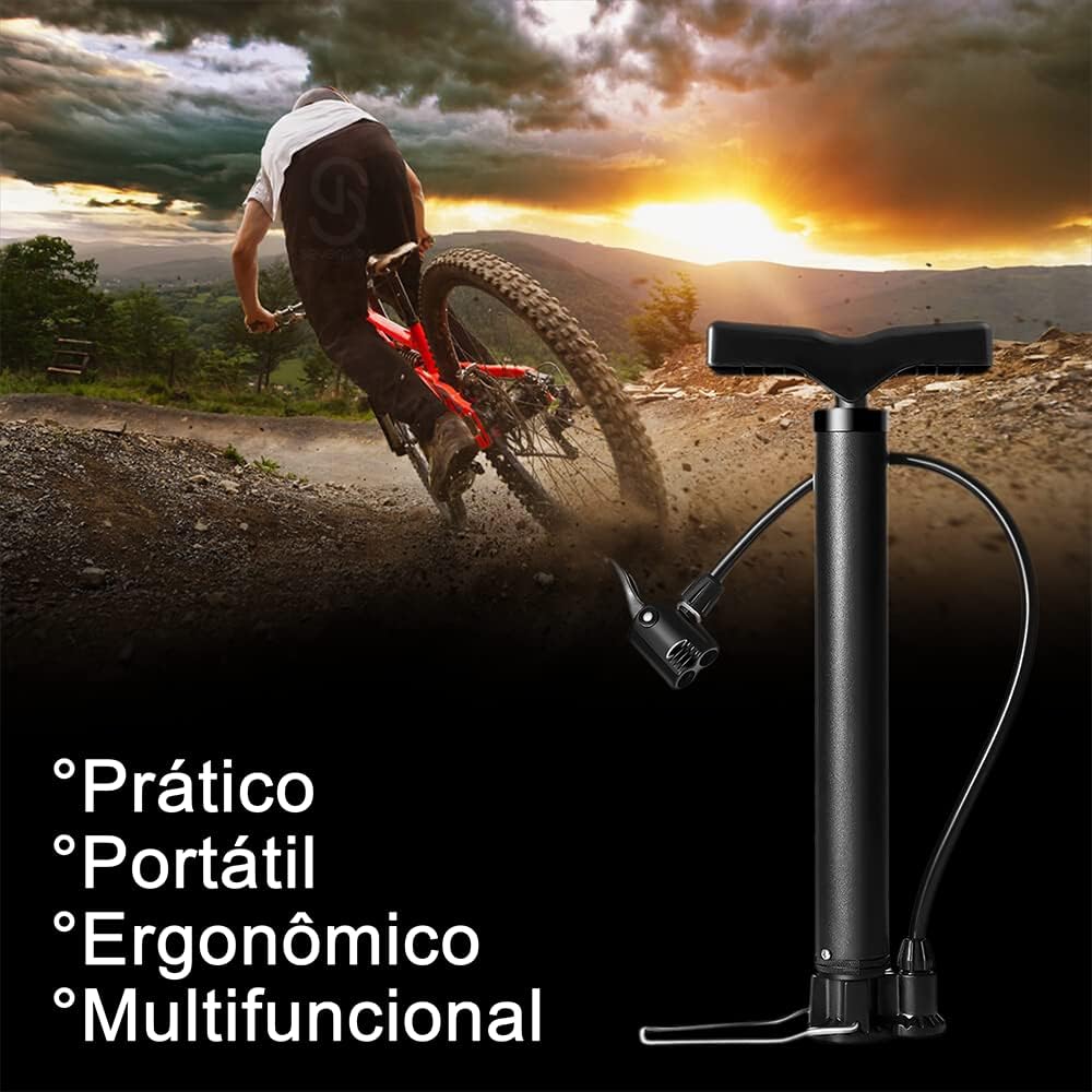 Bomba de ar vista lateral em um cenário natural.