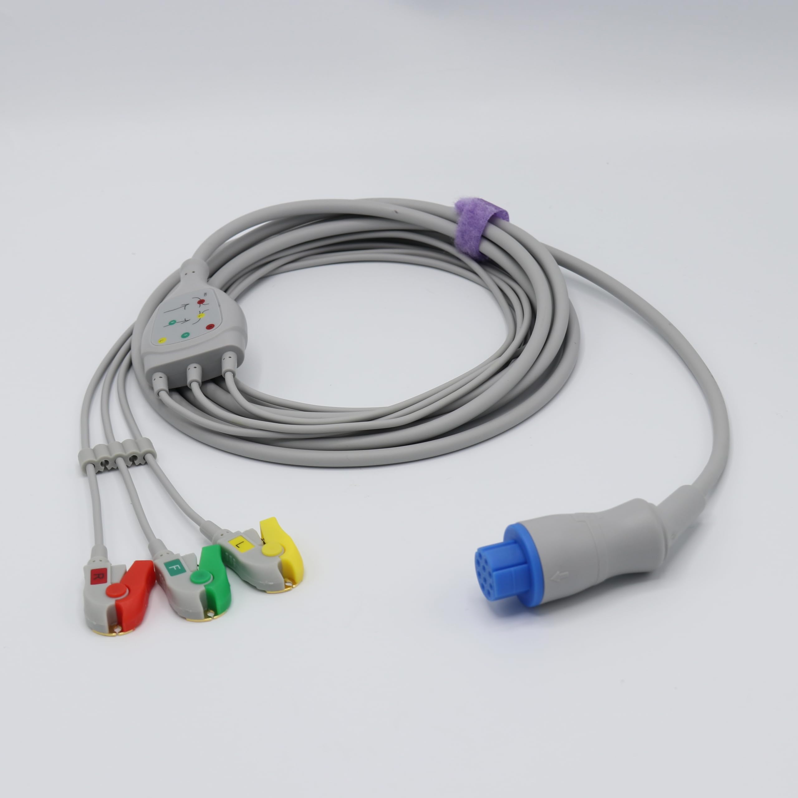 Skmeditec Compatibile Datex Ohmeda Cardiocap I, Cardiocap II EKG//ECG Cavo a connessione diretta Pinch a 3 derivazioni, Cavo Pinch di ricambio con connettore a 10 pin