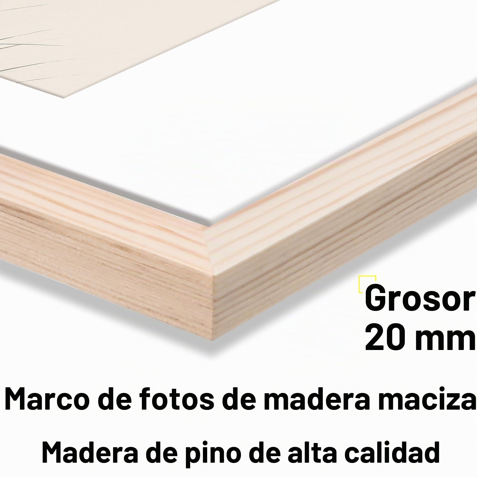 noir 40x50cm marco de foto en madera maciza con marco pino Passepartout de madera