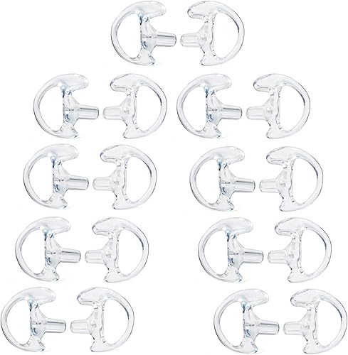 Miniatura 8 de HYS Reemplazo suave y flexible con inserción de oído abierto para auricular mediano Earmold para Walkie Talkie Radio, auriculares acústicos de aire