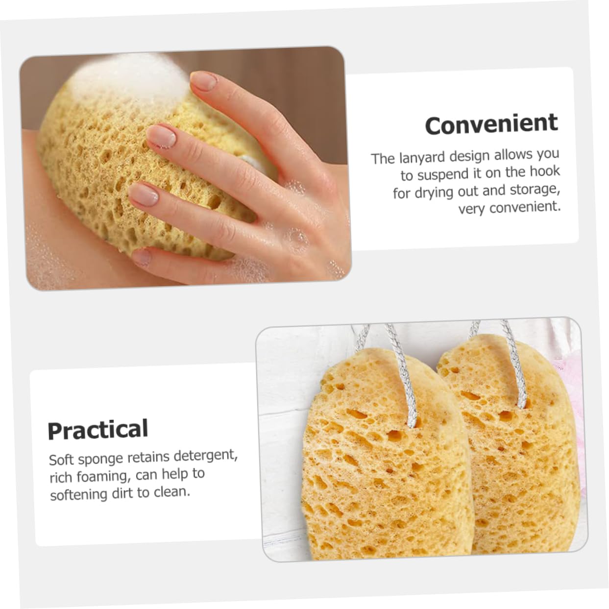 Baluue 6piezas Esponjas Exfoliantes Esponjas De Ducha Diseño De Doble Cara Para Limpieza y Masaje Accesorio Esencial