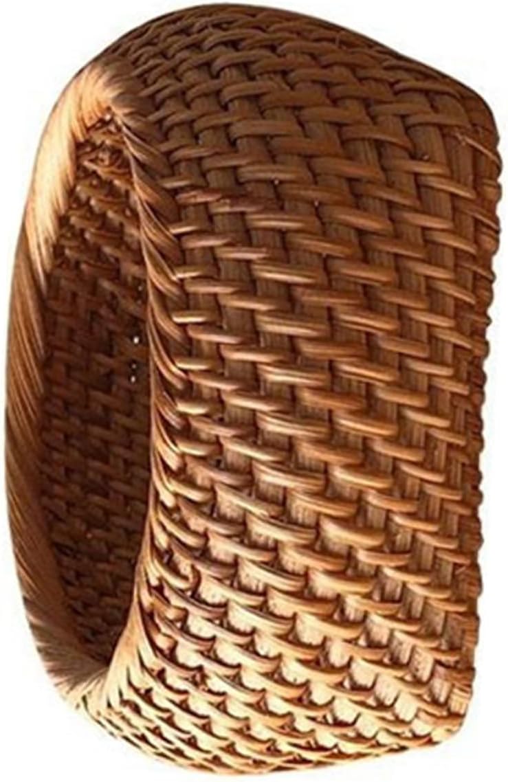 Mikinona Rattan Storage Box Hand-Made Tea Biscuit Box for Tea House Serving Fruit Holder and Storage Organizer Woven Small Basket for Home Restaurant Catering 3.93 X 3.93 X 2.36 in