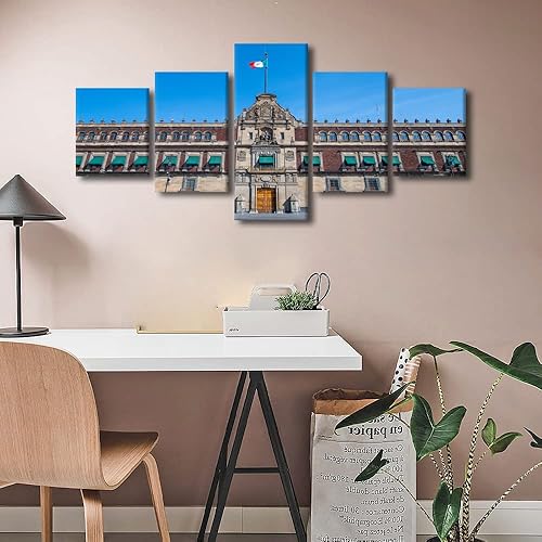 Vista 149 de TUMOVO 5 paneles de arte de pared de volcán en México, impresión sobre lienzo, paisajes naturales, cuadros para dormitorio, decoración del hogar
