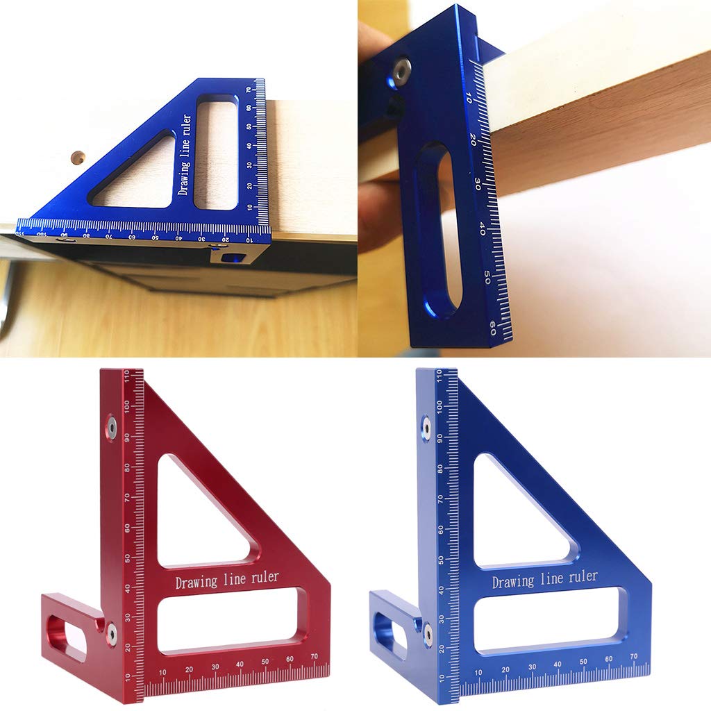Ruler,Woodworking Ruler with Scale Aluminum Alloy for Triangle Rulers Multi-Angle Measurement Tools for Carpenter