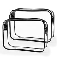 Vista 25 de Wedama Bolsa de aseo aprobada por la TSA, 4 bolsas de cosméticos con cremallera, accesorios de viaje de aeropuerto, bolsas de maquillaje de PVC