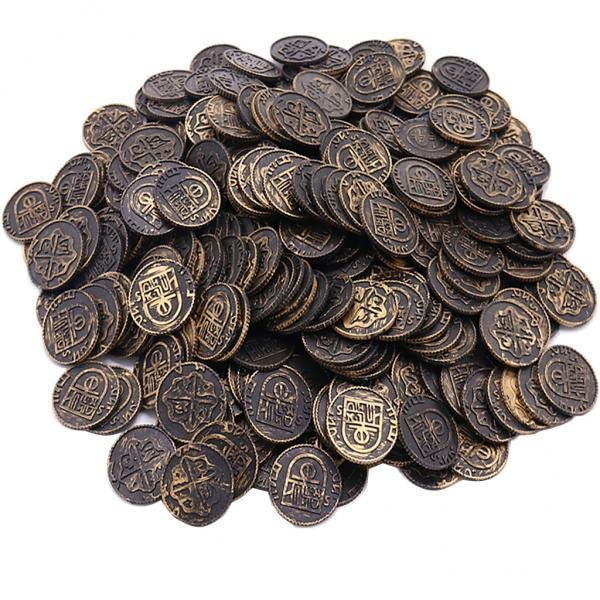 ATORSE Toy 2x100 Pcs Plastic Pirate Treasure Coins Loot Party Fillers Kids Toys Bronze-Toys & Hobbies-Games-Game Pieces Parts-image-30