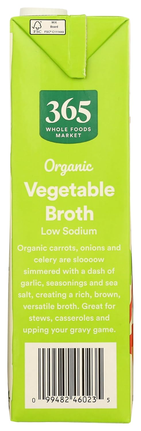 365 by Whole Foods Market, Organic Low Sodium Vegetable Broth, 32 Fl Oz