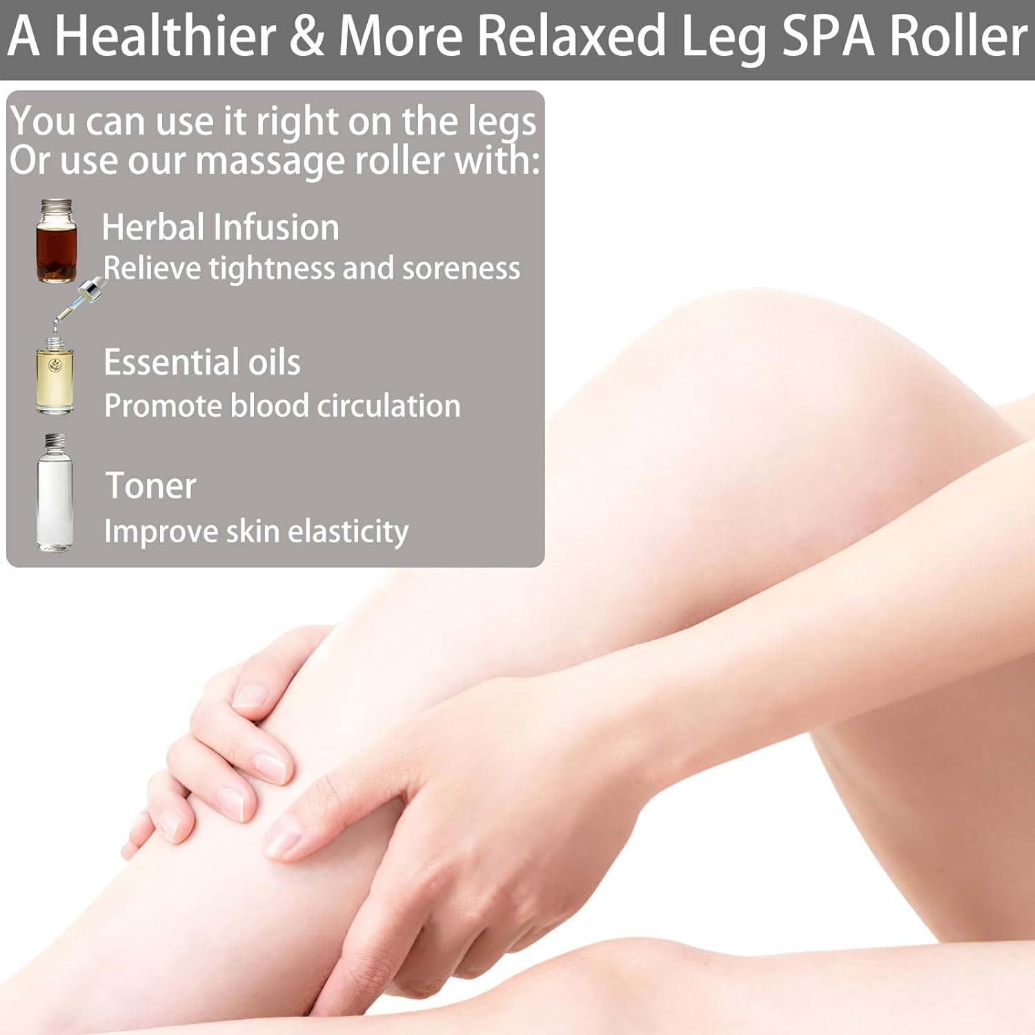 Cellulite Massage Tool,Travel Leg Massager,Office Massage Roller,No Assembly Portable Massage Roller,Relieve Soreness & Swelling,Leg Roller for Pilates Girl (Black) - Image 9