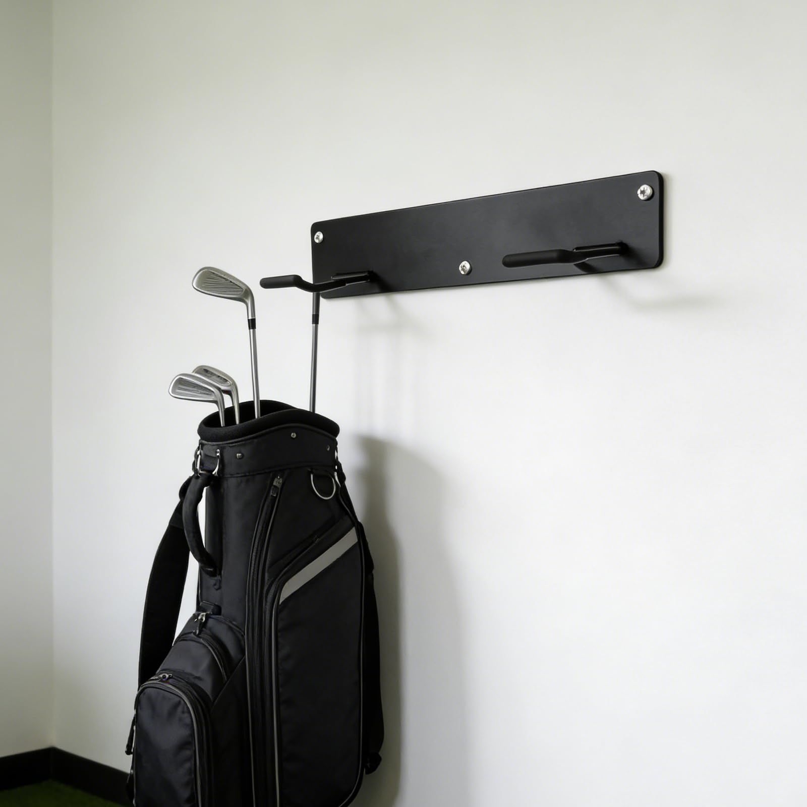 Supporto da per Sacche da Golf Nero in al Carbonio Facile Installazione e Applicazione Versatile per Attrezzatura in Casa e Spogliatoio