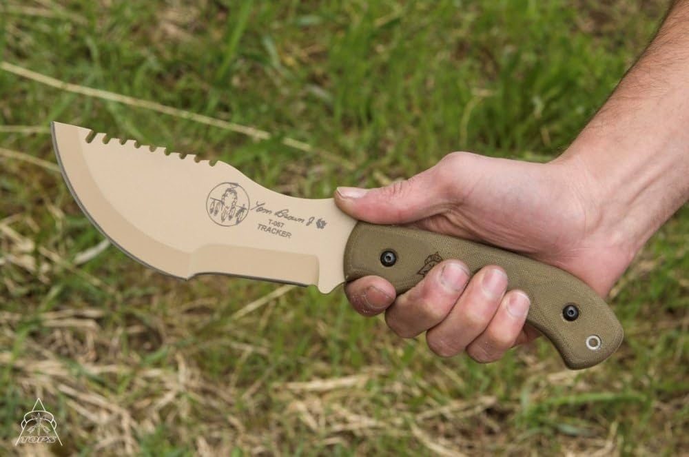 Tops Knives Tom Brown Tan Tracker Fixed Blade Knife : Amazon