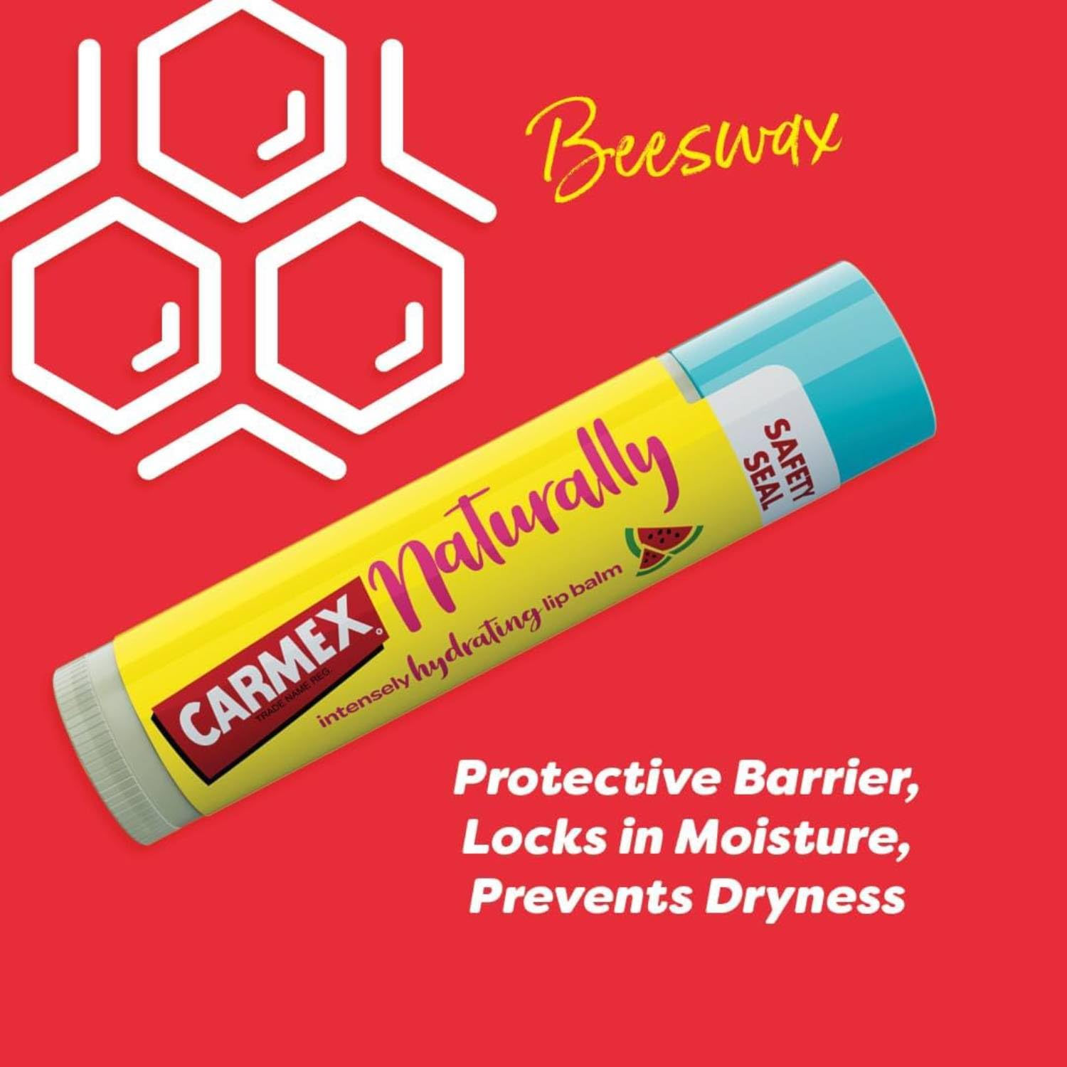 Carmex Naturally Wassermelone Feuchtigkeitsspendender Lippenbalsam 3 Einheiten