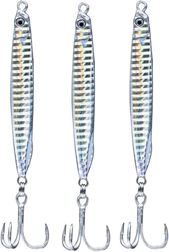 Miniatura 10 de Saltwater Fishing Lures Fishing Jigs Fishing Spoons for Striped bass, Pompano, Spanish Mackerel ，Bluefish Plata (3 piezas),Rojo (3 piezas),Varios