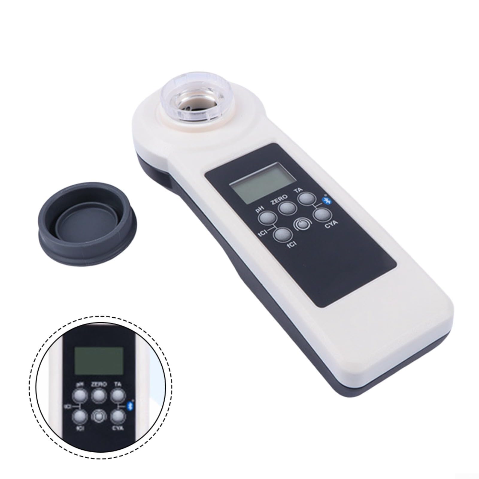 Fotómetro de calidad del agua para piscinas y spas, probador de pH, bromo, calcio y dureza con clasificación de impermeabilidad IP68 y pantalla LED