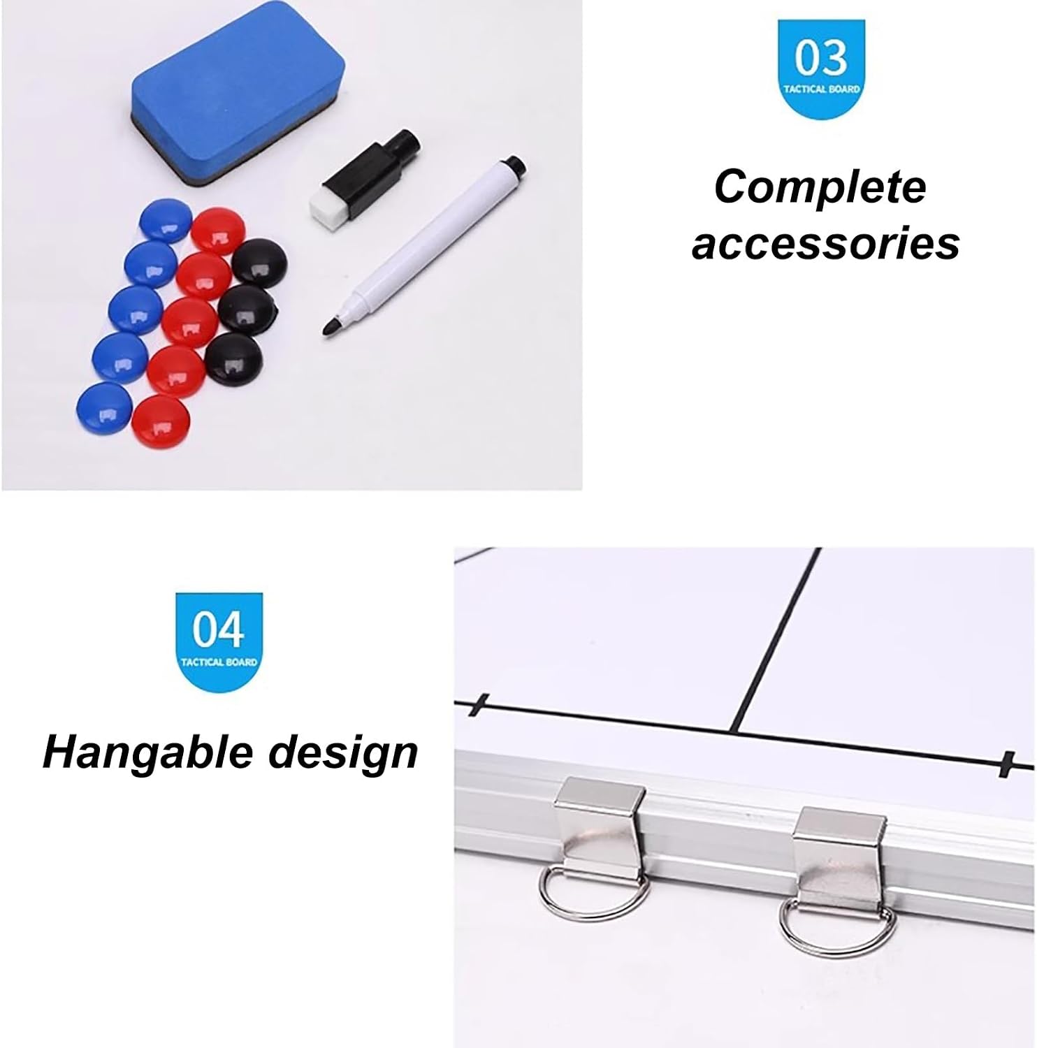 Basketball White Board for Coaches, Basketball Clipboard for Coaches, Complete Accessories, Hangable Design, Suitable for Teaching, Competitions