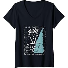 Womens Fido Dido Text Frame V-Neck T-Shirt