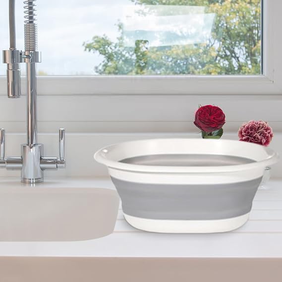 Collapsibled Washing Up Bowls, 31cm*31cm*4.5cm Folding Washing Up | Basin, Foldable Hand Wash Basins, Portable Laundry Tub, Retractable Water Storage Basin for Kitchen Travel Camping Hiking