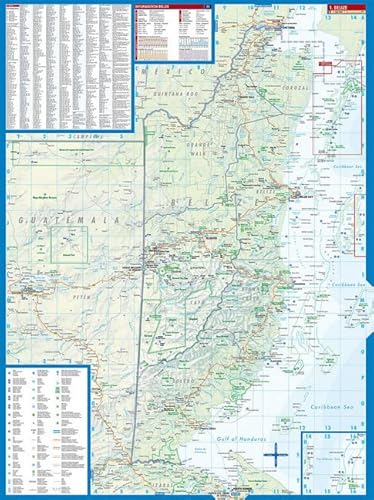 Belize Laminated Map By Borch (English, Spanish, French, Italian And German Edition) #TOP5